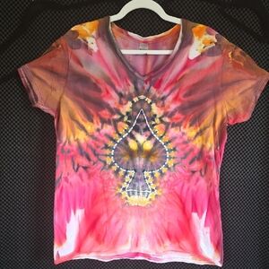 Gildan Pink and Orange Graphic Short Sleeve Tee